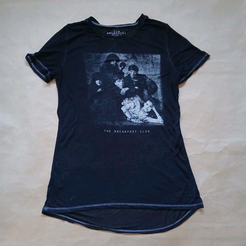 The Breakfast Club Graphic Print T-shirt Black Sheer Women’s Medium 80s Culture